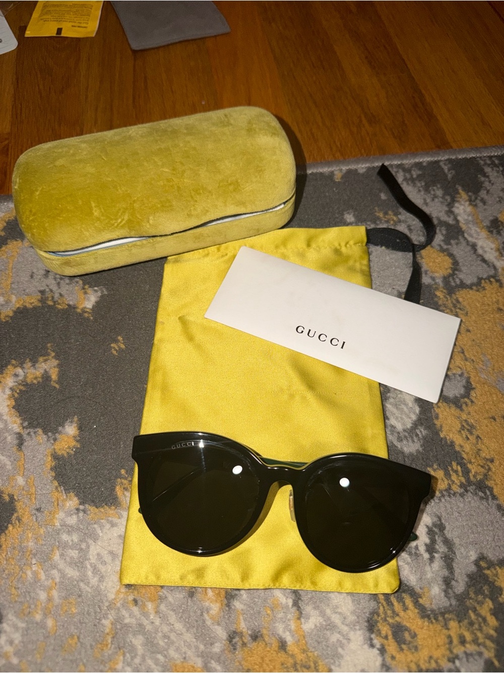 Gucci Women's GG0416SK 002 Web Stripe Oversized Square Sunglasses